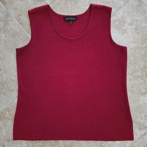 Like New Ming Wang L Knit Sleeveless Shell Tank in Crimson Red